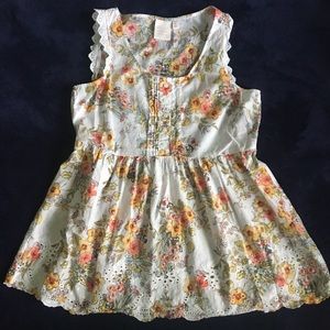 Lauren Conrad Peplum Baby Doll Floral Top, Small